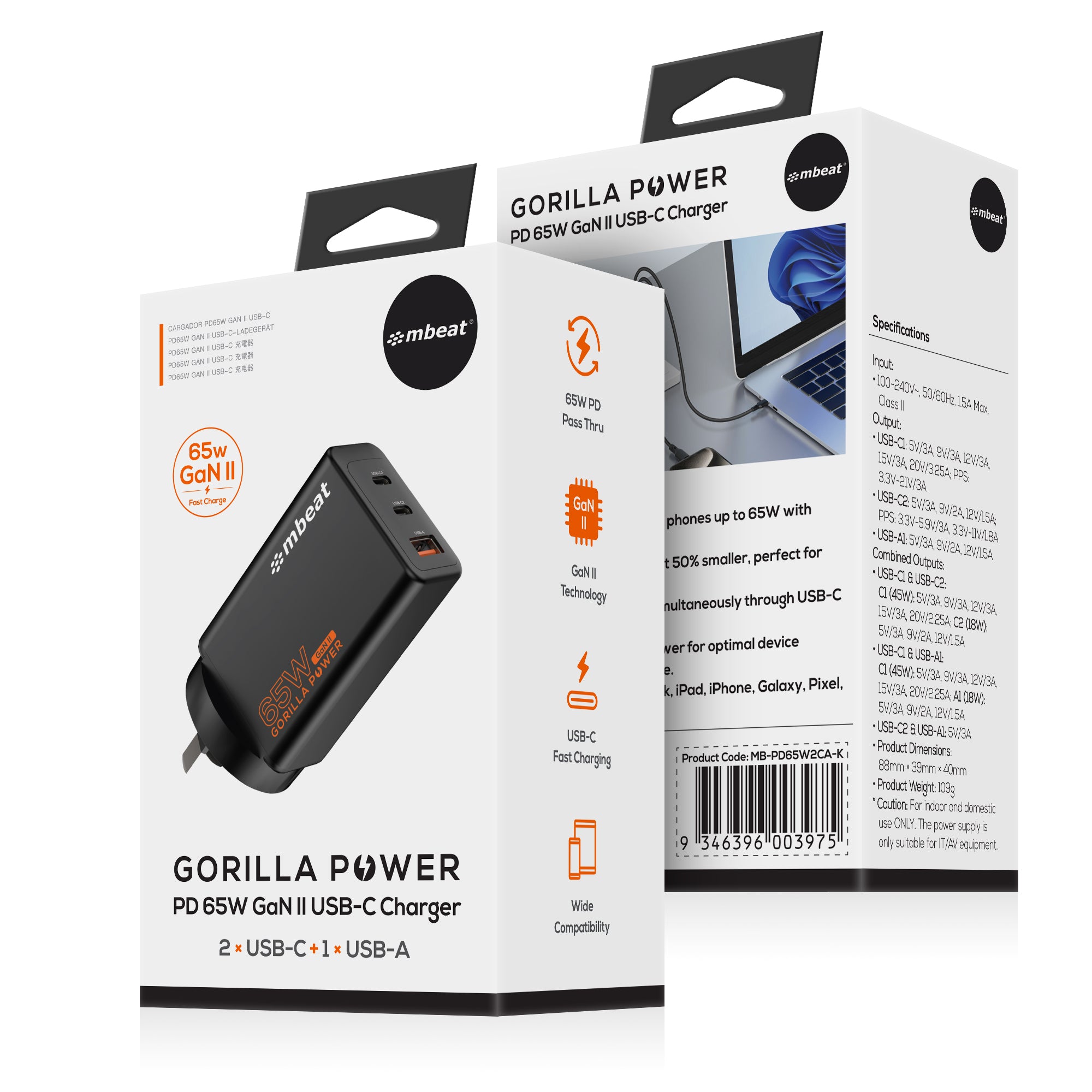mbeat Gorilla Power PD 65W GaN II USB-C Charger - Image 7