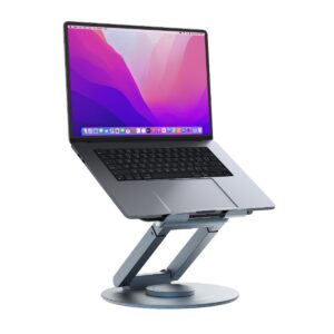 Mbeat 360 Degrees Rotating Laptop Stand with Telescopic Height Adjustment - Space Grey