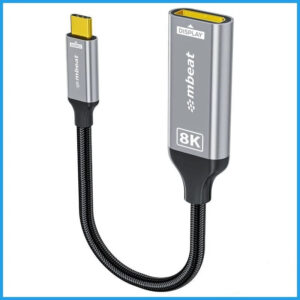 mbeat Tough Link 8K USB-C to DP Adapter - Space Grey