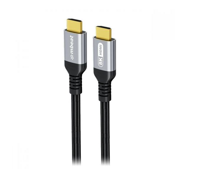 mbeat Tough Link 3m Certified 8K HDMI Cable - Space Grey