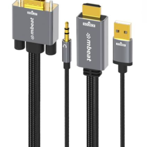 mbeat ToughLink 1.8m HDMI to VGA Cable with USB Power & 3.5mm Audio