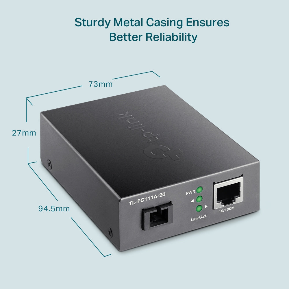 TP LINK TL-FC111A-20 10/100 Mbps WDM Media Converter - Image 2