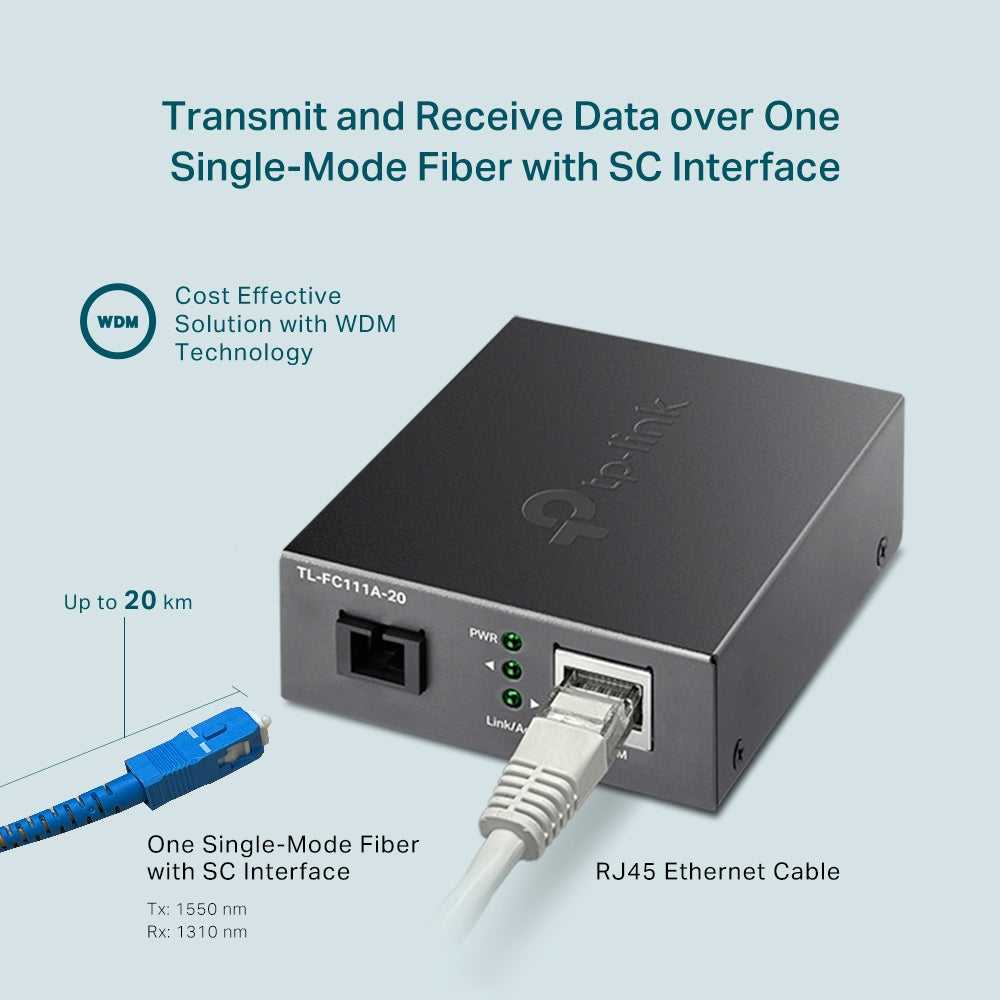 TP LINK TL-FC111A-20 10/100 Mbps WDM Media Converter - Image 5