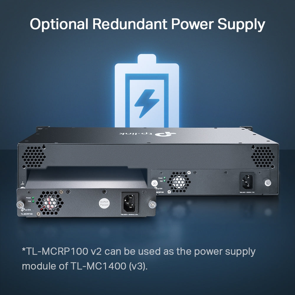 TP-Link 14-slot Unmanaged Media Converter Chassis, Single Power Supply - Image 5