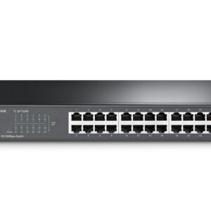 TP-LINK 24-port 10/100M Switch, 24 10/100M RJ45 ports, 13-inch steel case