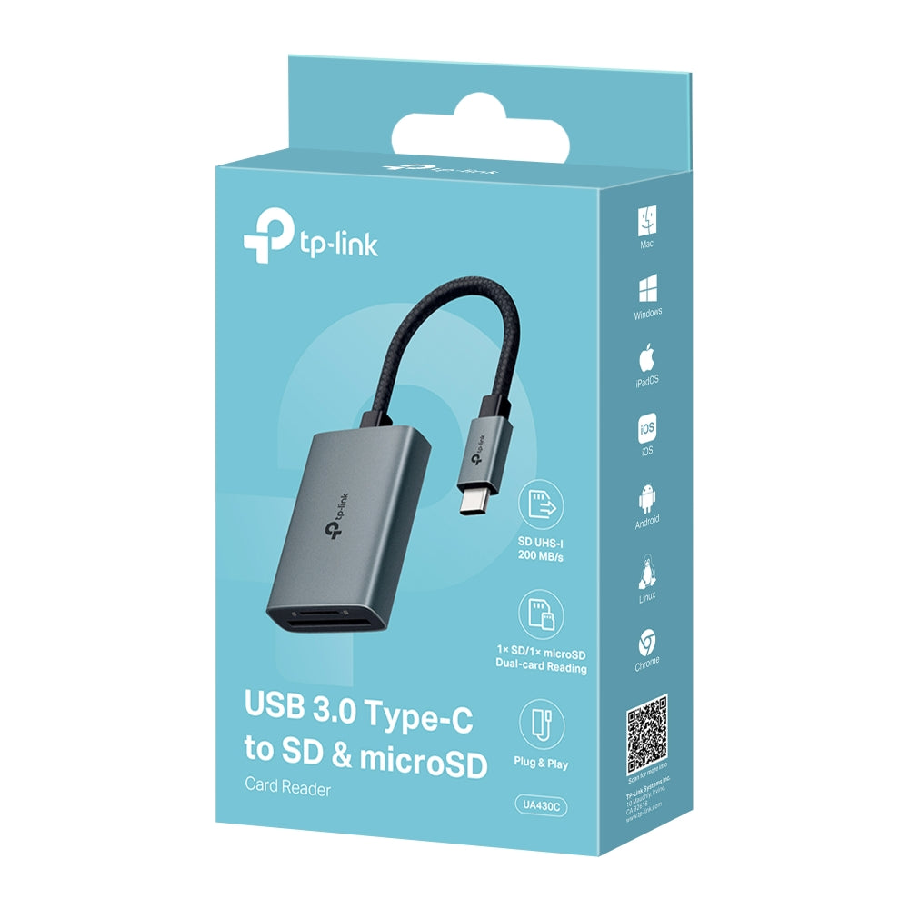 TP-Link UA430C, USB 3.0 Type-C to SD & microSD 3.0 Card Reader - Image 9