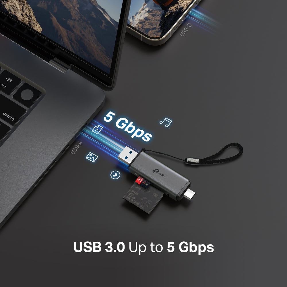 TP-Link UA430D USB 3.0 Type-C&A to SD & microSD 3.0 Card Reader - Image 4