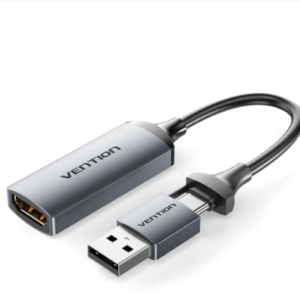 Vention HDMI-A to USB-C/USB-A Video Capture Card 0.1M Gray