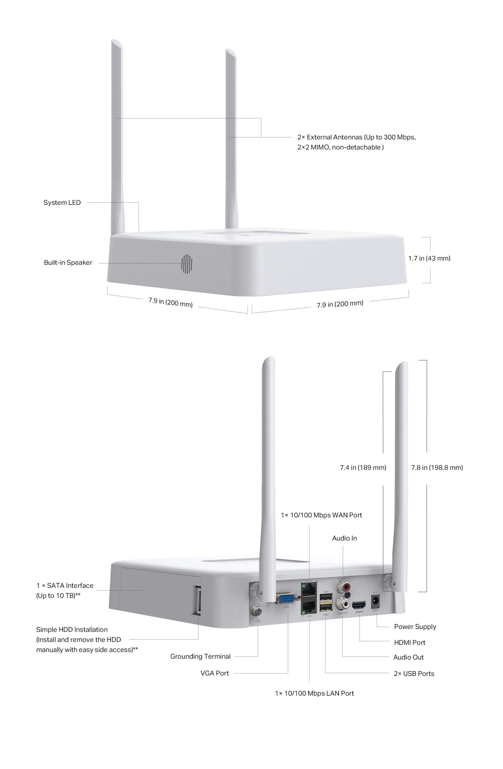 TP-Link VIGI NVR1108H-W, VIGI 8 Channel Wi-Fi Network Video Recorder - Image 5
