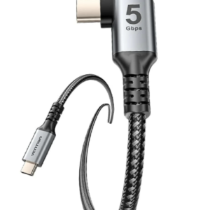 Vention USB 3.0 C Male to C Male Right Angle VR Cable 3M Gray Aluminum Alloy Type