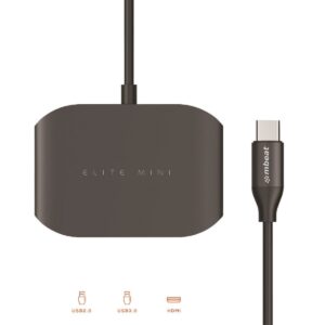mbeat USB-C Multi-port Adapter (HDMI + USB 3.0×1 + USB 2.0×1) - Space Grey, Aluminium Design