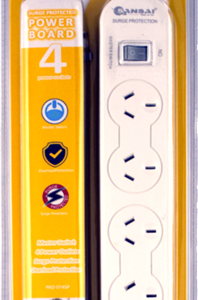Sansai 4 Way Surge Powerboard with Master Switch