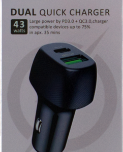 Sansai Dual USB Car Charger - Type-C & Type-A