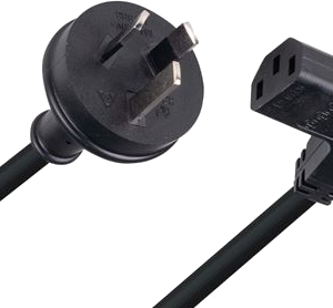 Power Cord - Right Angle 10A/250V IEC (F) to 3 Pin Power (M) 3m